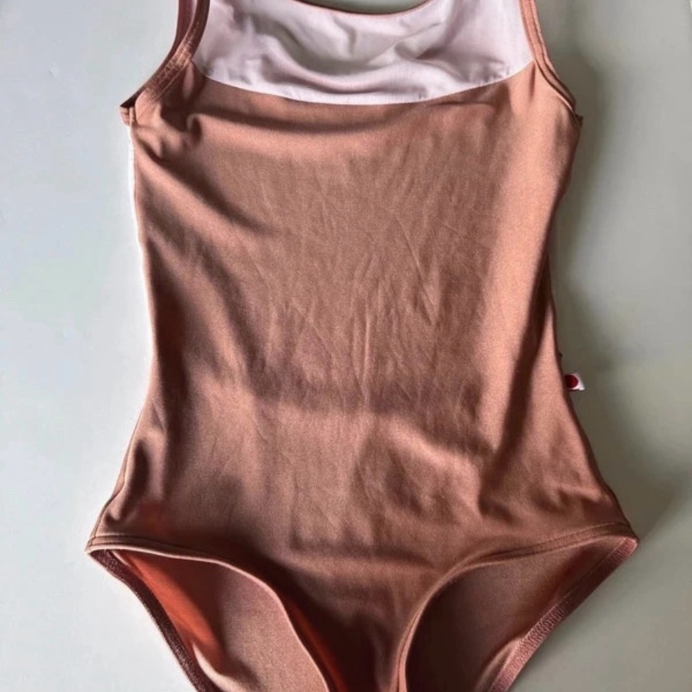 Yumiko XS Blush Pink Velvet Colorblock Ballet Dance Leotard